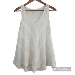 Meadow Rue Anthropologie Ivory Sleeveless Knit Sweater Top Size XL